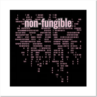 Crypto Tech Non-Fungible Digital Array Bright Pink Posters and Art